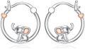 wholesale 925 Sterling Silver Elephant Hoop Earrings with Hearts and Love Knots Gift for Women Girls-0-0