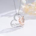 wholesale 925 Sterling Silver Rose Gold Plated Moonstone Heart Butterfly Pendant Necklaces for Moms - I Love You Message -0-1