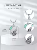 wholesale 925 Sterling Silver Wolf Howl on the Moon Turquoise & Opal Pendant Necklace-0-1