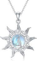 wholesale 925 Sterling Silver Moonstone Allah Om Pendant Necklaces Spiritual Amulets Jewelry for Women and Men-0-0