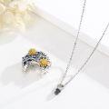 wholesale 925 Sterling Silver Moon & Sunflowers Cremation Jewelry Keepsake Urn Locket Necklace for Ashes Memory Gift-0-1