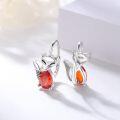 wholesale 925 Sterling Silver Fox Teardrop Crystal Studs: Animal Themed Ear Cuffs for Women & Girls - Adorable Gift Set-0-4
