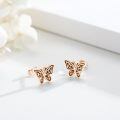 wholesale 925 Sterling Silver Rose Gold Plated Celtic Knot Butterfly Stud Earrings-0-1