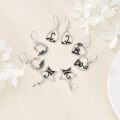 wholesale 925 Sterling Silver Star-Shaped Black Cat Drop Earrings with Leverback Closure - Cute Animal Jewelry for Women and Girls-0-2