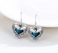 wholesale 925 Sterling Silver Blue Crystal Heart Celtic Knot Animal Drop Earrings-0-1