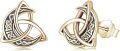 wholesale Gold 925 Sterling Silver Celtic Triquetra Stud Earrings - Vintage Irish  for Women-0-0