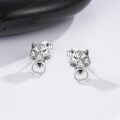 wholesale 925 Sterling Silver Wolf Head Stud Earrings for Women Girls  Ideas-0-3