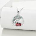 wholesale 925 Sterling Silver Ladybug and Leaf Pendant Necklace for Women-0-3