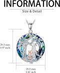 wholesale TOUPOP Cat Necklace For Women 925 Sterling Silver Tree Of Life Pendant Celtic Knot Cat Jewelry Christmas Gifts For Women Daughter Cats Lover -0-4