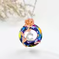 TOUPOP Sterling Silver Volcano Crystal Letter Pendant Necklace-0-3