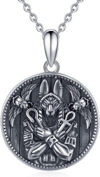 wholesale 925 Sterling Silver Ancient Egypt God Anubis Pendant Necklaces for Women and Men s-Chain