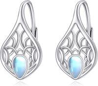 wholesale 925 Sterling Silver Moonstone Teardrop Celtic Knot Drop Earrings for Women Irish  Idea-Z-Moonstone