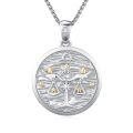 wholesale 925 Sterling Silver Libra Zodiac Sign Constellation Pendant Necklaces for Women Men Astrology Gifts-0-0