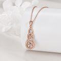 wholesale Rose Gold 925 Sterling Silver Mountain & Mustard Seed Celtic Knot Necklace - Faith Jewelry-0-3
