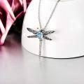wholesale 925 Sterling Silver Dragonfly Urn Pendant Necklace Turquoise Stone Oxidized Memorial Jewelry-0-66