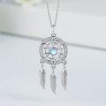 wholesale 925 Sterling Silver Celtic Knot Dreamcatcher Pendant Necklace With Moonstone-0-2