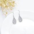 wholesale 925 Sterling Silver Teardrop Moonstone Filigree Drop Earrings for Women-0-4