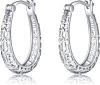 wholesale 925 Sterling Silver Celtic Knot Filigree Huggie Hoop Earrings for Women's Gifts-B