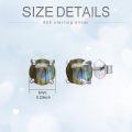 wholesale 925 Sterling Silver & Natural Labradorite Earrings, Trendy 6mm Gemstone Studs for Women, Spiritual Protection Gift for Holidays-0-1