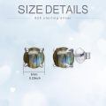 wholesale 925 Sterling Silver & Natural Labradorite Earrings, Trendy 6mm Gemstone Studs for Women, Spiritual Protection Gift for Holidays-0-1