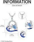 wholesale 925 Sterling Silver Blue Opal Sea Wave Turtle Pendant Necklaces for Women Ocean Lucky Charm s FGI1I2-0-4