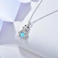 wholesale 925 Sterling Silver Blue Opal & Green Turquoise Pendant Frog Necklace-0-5