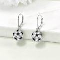 wholesale 925 Sterling Silver Soccer Ball Earrings 13mm - Yellow Gold Plated, Rose Gold Plated, White Gold Plated - Perfect Gift for Football Fans-0-1