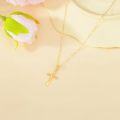 wholesale 14K Gold Natural Diamond Cross Pendant Necklace for Women Gifts for Mom or Wife-0-2