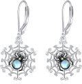 wholesale 925 Sterling Silver Spider Web Moonstone Leverback Earrings Animal-0-0