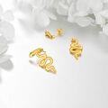 wholesale 925 Sterling Silver Plated Gold Snake Stud Earrings with Green Eyes and Cubic Zirconia Accents for Women-0-3
