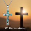 wholesale 925 Sterling Silver Abalone Shell Inlay Cross Pendant Necklace for Women and Men-0-5