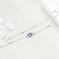 wholesale 925 Sterling Silver Evil Eye Infinity Heart Celtic Ankle Anklet with Blue Stones and Cubic Zirconia Gifts for Women-0-2
