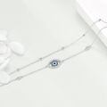 wholesale 925 Sterling Silver Evil Eye Charm Bracelet Wholesale With Blue And Clear Crystal Details-0-2