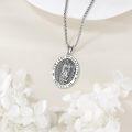 wholesale 925 Sterling Silver Our Lady of Guadalupe Medal Protection Pendant Necklace for Men & Women-0-2