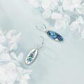 wholesale 925 Sterling Silver Abalone Tree Drop Earrings for Skiing and Hiking Enthusiasts-0-5