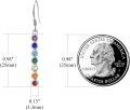 wholesale 925 Sterling Silver Rainbow Seven Chakra Healing Gemstone Dangle Earrings for Women Ladies Reiki Meditation Balancing Gifts-0-2
