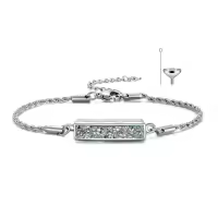 wholesale 925 Sterling Silver Turquoise Urn Bracelet Wholesale with Hawthorn Flower and Daisy Design - Mother's Day Gift for Women-Turquoise Hawthorn Flower