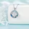 TOUPOP Sterling Silver Crystal Hummingbird Cardinal Necklace-0-2