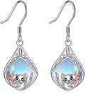 wholesale 925 Sterling Silver Teardrop Moonstone Crab Leverback Dangle Earrings-0-0