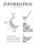 TOUPOP Sterling Silver Daisy Rose Sunflower Pendant Necklace Jewelry Gift-0-3
