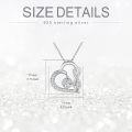 wholesale 925 Sterling Silver 925 with White Cubic Zirconia Double Heart Pendant Necklace for Women-0-1