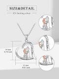 wholesale 925 Sterling Silver Heart Pendant with Bicycle and Love Message - 3D Design-0-1