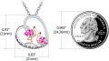 wholesale 925 Sterling Silver Pink Crystal Flamingo & Heart Pendant Necklace for Women's Gifts-0-2