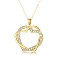 TOUPOP 14K Gold & Stone Heart Necklace, Mothers Day Gifts For Women-0-0