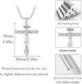 wholesale 925 Sterling Silver Crucifix Cross Jesus Christ Pendant Necklace for Men Women Catholic  48cm Chain Length-0-4