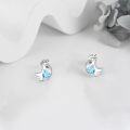 wholesale 925 Sterling Silver Blue Crystal Bird Stud Earrings for Women Gift Ideas-0-2