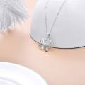 wholesale 14K White Gold Diamond Elephant Pendant Necklace for Women 20 Inches-0-1