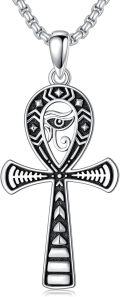 wholesale 925 Sterling Silver Ankh Pendant with Eye of Horus and Egyptian Coptic Cross Design Necklace for Men & Women Gifts-0-0