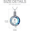 wholesale 925 Sterling Silver Cat Moon Urn Necklace for Ashes - Memorial Keepsake Jewelry-0-3