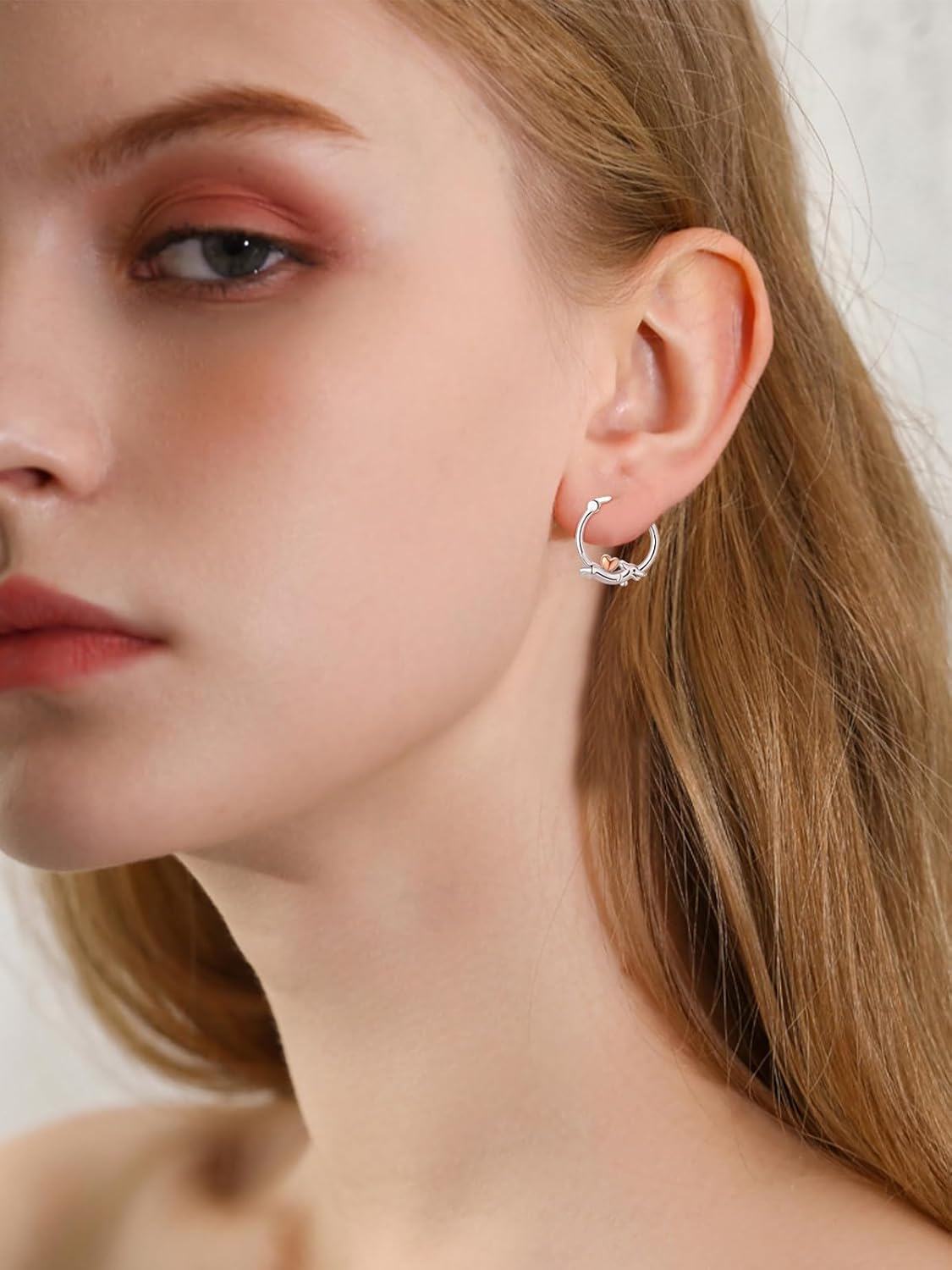 wholesale 925 Sterling Silver Dachshund Hoop Earrings for Women – Hypoallergenic, 10mm, 3g Pair-0-3